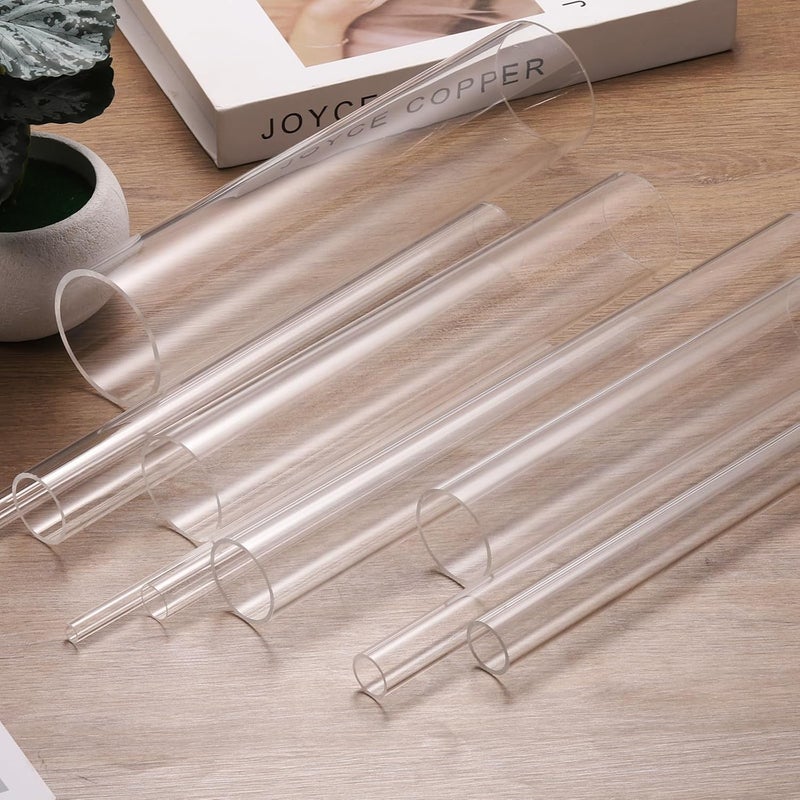 uxcell 2Pcs Clear Rigid Acrylic Pipe, 46mm(1.81") ID x 50mm(1.97") OD 8" Round Polycarbonate Tube Plastic Tubing for Plumbing, Lighting, Aquarium, DIY Projects - Image 5